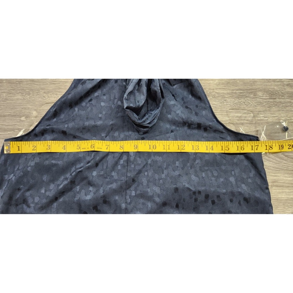 NWOT Worthington Womens Halter Mock Tie Neck Sleeveless Blouse Navy Blue XS Top - Picture 6 of 7